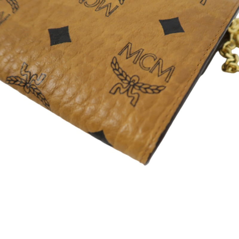 MCM WOC, Brown, Gold Hardware, Yellow Monogram PVC Crossbody Bag