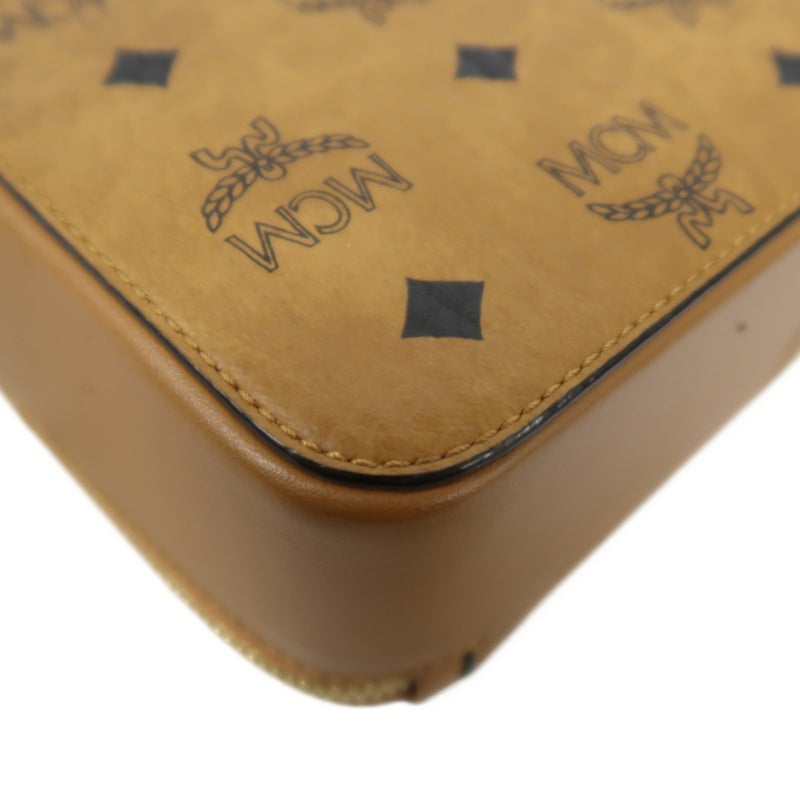 MCM Handbag, Brown & Yellow Monogram PVC, Top Handle Bag