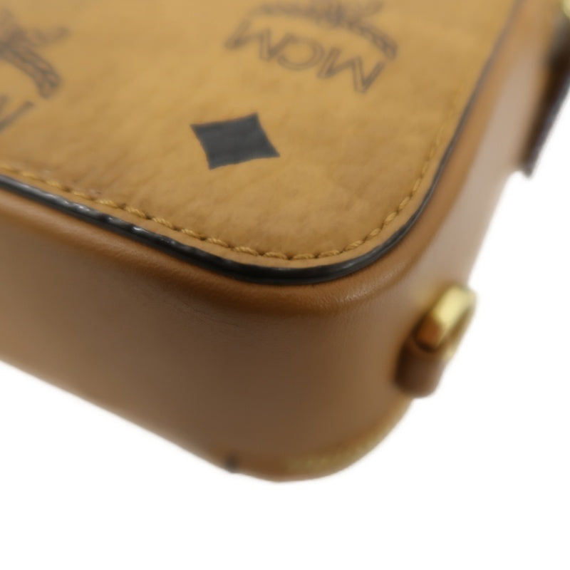 MCM Handbag, Brown & Yellow Monogram PVC, Top Handle Bag