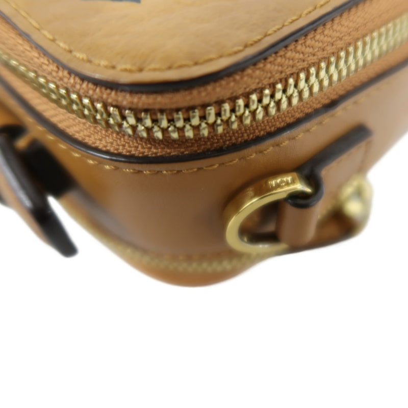 MCM Handbag, Brown & Yellow Monogram PVC, Top Handle Bag