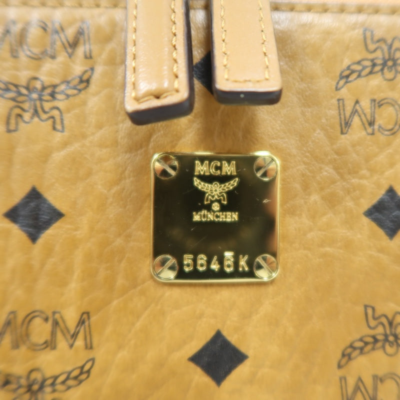 MCM Handbag, Brown & Yellow Monogram PVC, Top Handle Bag