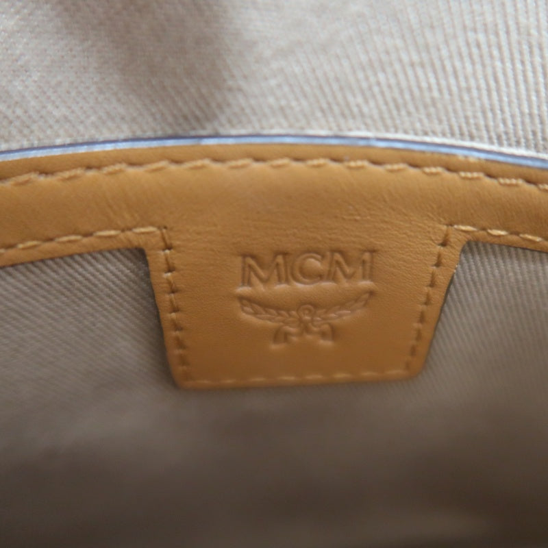MCM Handbag, Brown & Yellow Monogram PVC, Top Handle Bag