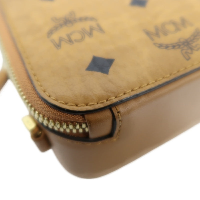 MCM Handbag, Brown & Yellow Monogram PVC, Top Handle Bag