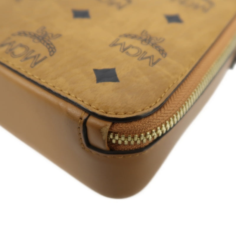MCM Handbag, Brown & Yellow Monogram PVC, Top Handle Bag