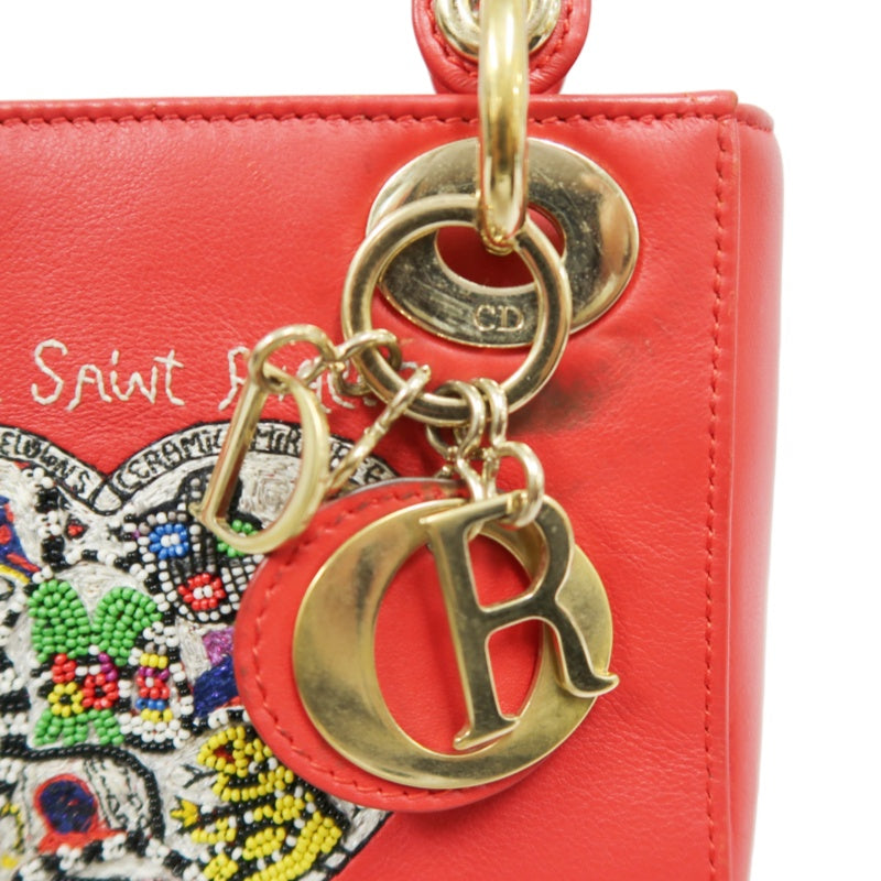 DIOR Heart Lady Dior, Niki de Saint Phalle Collaboration Handbag, Red, with Shoulder Strap, Red PVC Heart, Lady Dior Handbag and Crossbody Bag