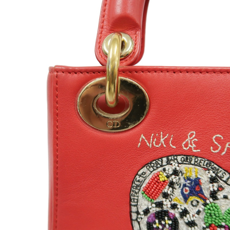 DIOR Heart Lady Dior, Niki de Saint Phalle Collaboration Handbag, Red, with Shoulder Strap, Red PVC Heart, Lady Dior Handbag and Crossbody Bag