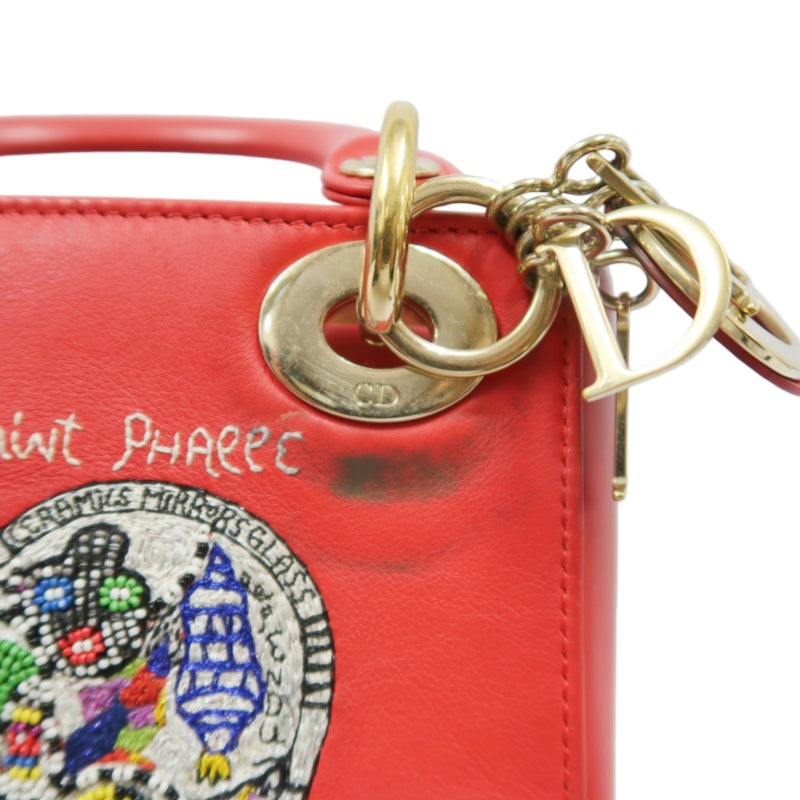 DIOR Heart Lady Dior, Niki de Saint Phalle Collaboration Handbag, Red, with Shoulder Strap, Red PVC Heart, Lady Dior Handbag and Crossbody Bag