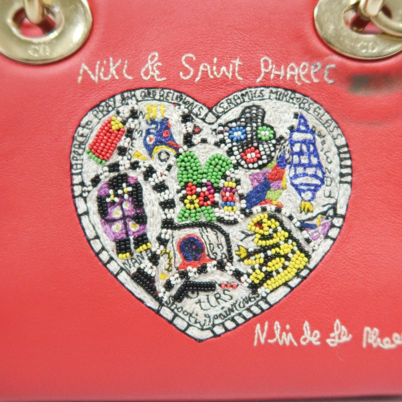 DIOR Heart Lady Dior, Niki de Saint Phalle Collaboration Handbag, Red, with Shoulder Strap, Red PVC Heart, Lady Dior Handbag and Crossbody Bag