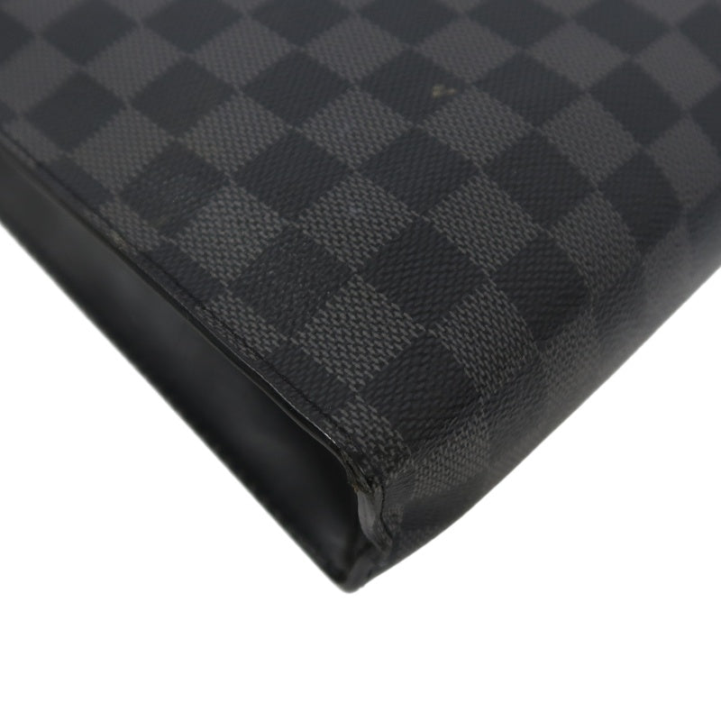 LOUIS VUITTON Pochette Toilette, Second Bag, Pouch, Monogram, Brown, Damier Ebene PVC, Toiletry Pouch, Clutch