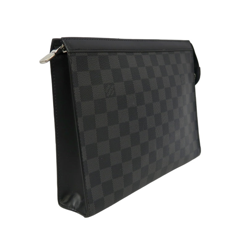 LOUIS VUITTON Pochette Toilette, Second Bag, Pouch, Monogram, Brown, Damier Ebene PVC, Toiletry Pouch, Clutch