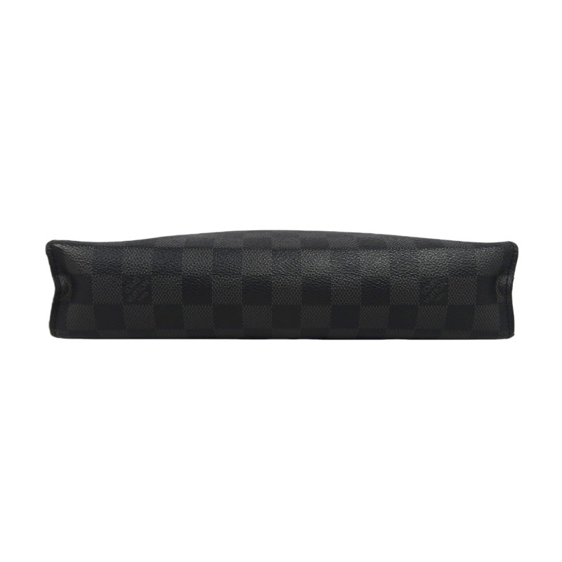 LOUIS VUITTON Pochette Toilette, Second Bag, Pouch, Monogram, Brown, Damier Ebene PVC, Toiletry Pouch, Clutch