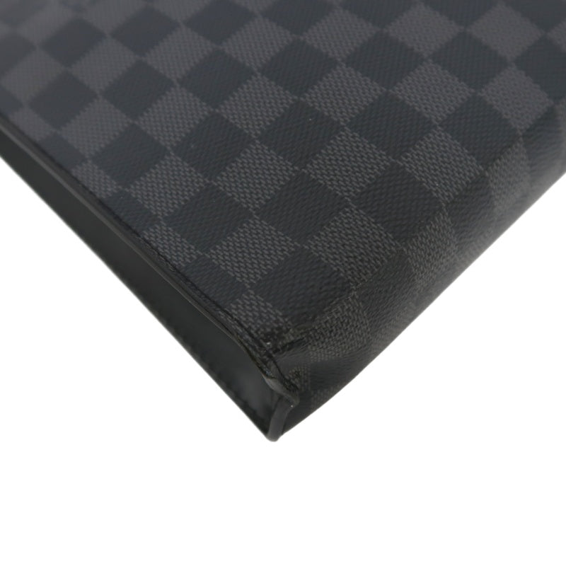LOUIS VUITTON Pochette Toilette, Second Bag, Pouch, Monogram, Brown, Damier Ebene PVC, Toiletry Pouch, Clutch