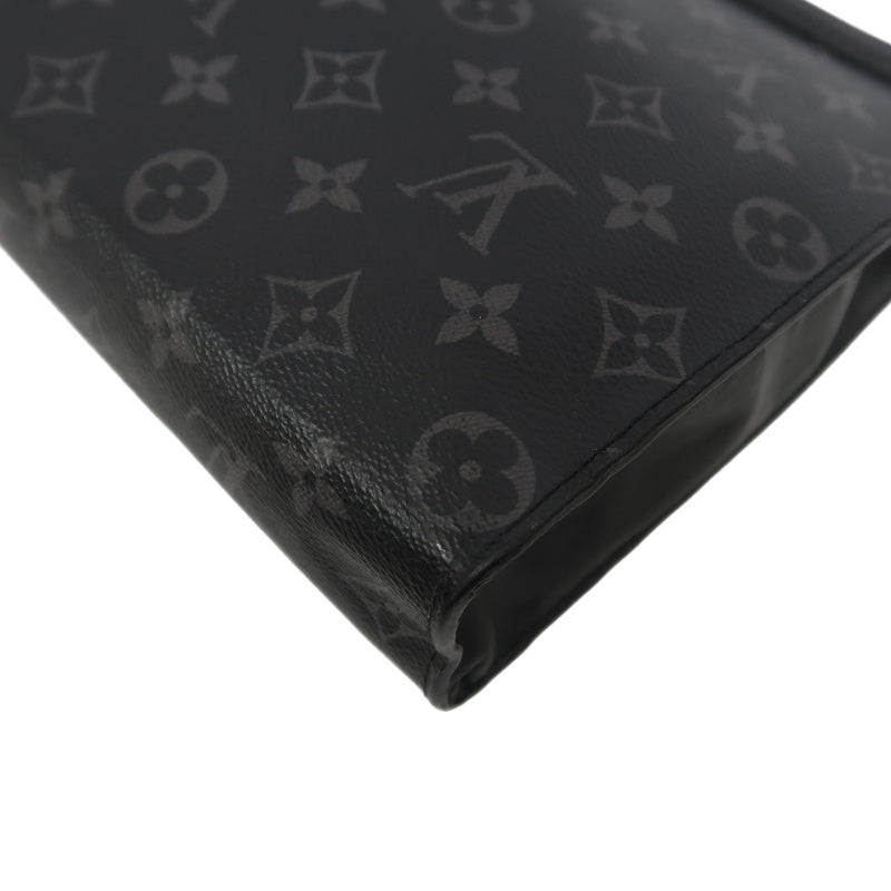 LOUIS VUITTON Pochette Toilette, Second Bag, Pouch, Monogram, Brown, Damier Ebene PVC, Toiletry Bag, Clutch