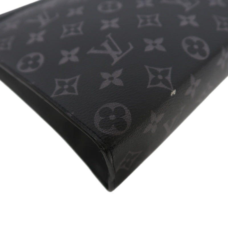 LOUIS VUITTON Pochette Toilette, Monogram Brown Damier Ebene PVC, Toiletry Pouch, Clutch, Second Bag