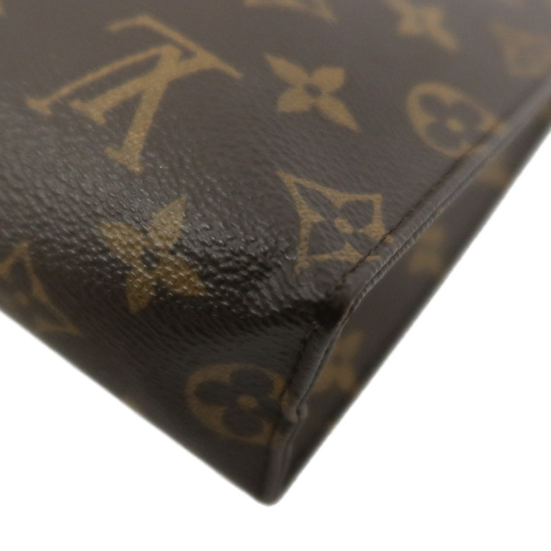 LOUIS VUITTON Poche Toilette, Second Bag / Pouch, Damier Ebene, Brown, LV Damier PVC Cosmetic Pouch, Clutch Bag