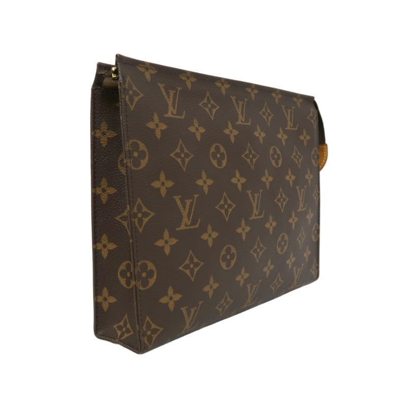LOUIS VUITTON Poche Toilette, Second Bag / Pouch, Damier Ebene, Brown, LV Damier PVC Cosmetic Pouch, Clutch Bag