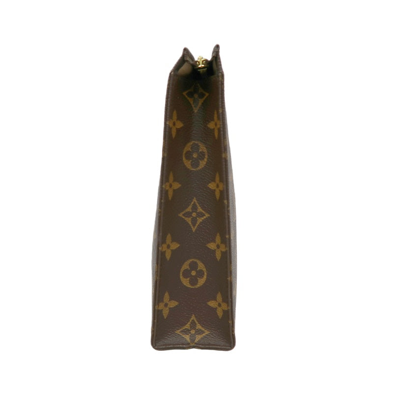 LOUIS VUITTON Poche Toilette, Second Bag / Pouch, Damier Ebene, Brown, LV Damier PVC Cosmetic Pouch, Clutch Bag