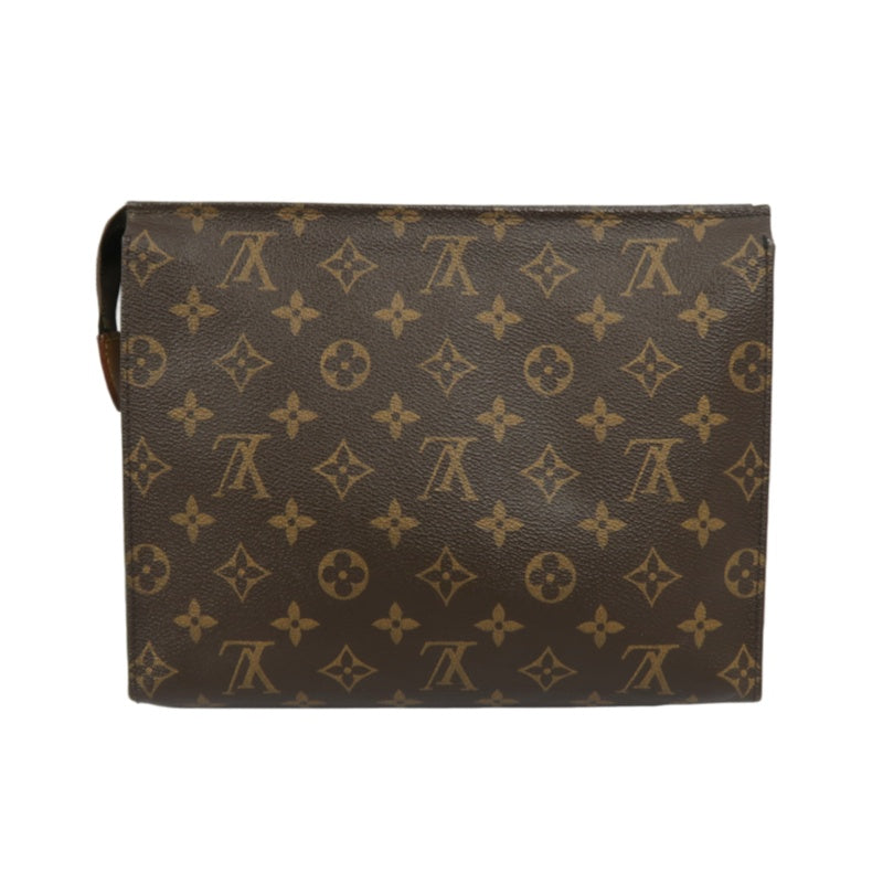 LOUIS VUITTON Poche Toilette, Second Bag / Pouch, Damier Ebene, Brown, LV Damier PVC Cosmetic Pouch, Clutch Bag