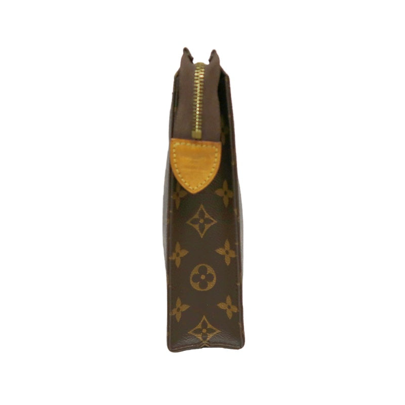 LOUIS VUITTON Poche Toilette, Second Bag / Pouch, Damier Ebene, Brown, LV Damier PVC Cosmetic Pouch, Clutch Bag
