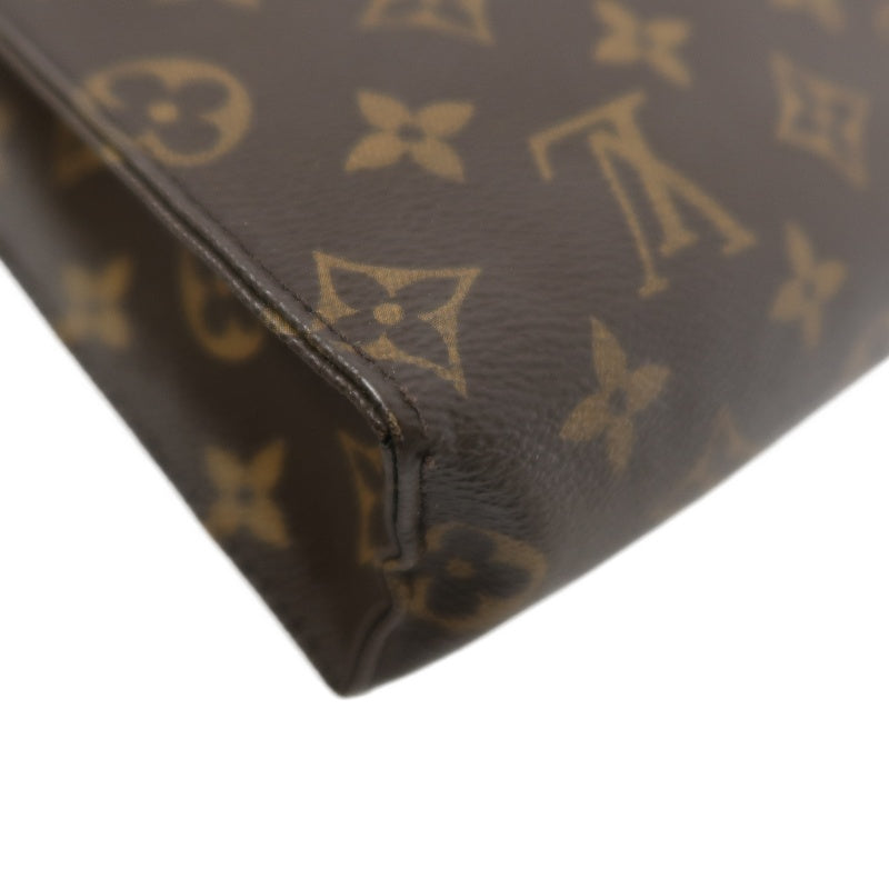 LOUIS VUITTON Poche Toilette, Second Bag / Pouch, Damier Ebene, Brown, LV Damier PVC Cosmetic Pouch, Clutch Bag