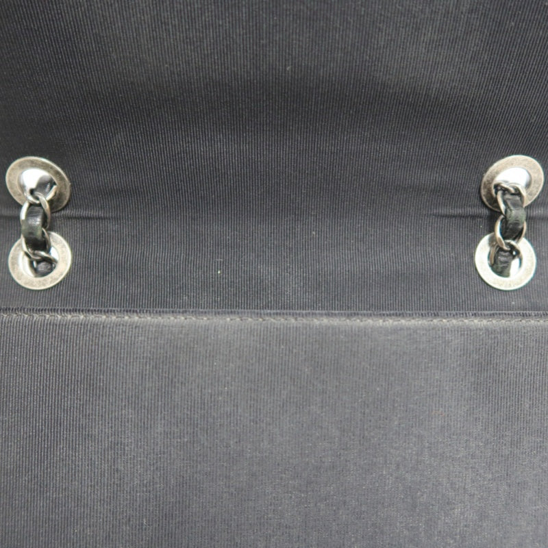 CHANEL Matelasse Flap Shoulder Bag Lambskin Black Silver Hardware