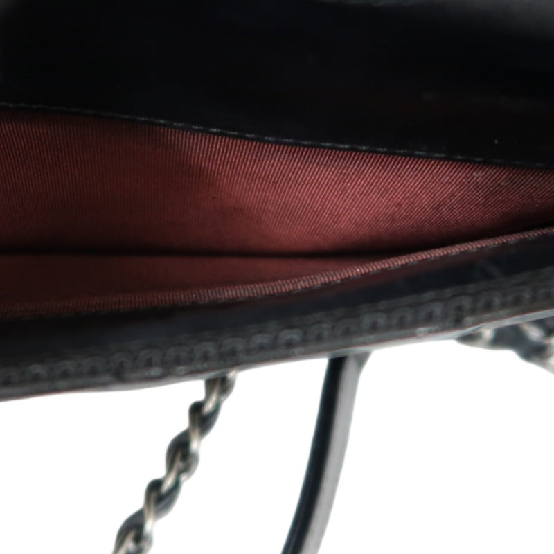 CHANEL Matelasse Flap Shoulder Bag Lambskin Black Silver Hardware