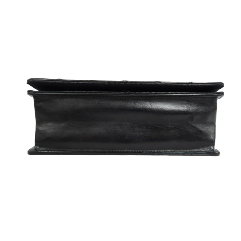 CHANEL Matelasse Flap Shoulder Bag Lambskin Black Silver Hardware