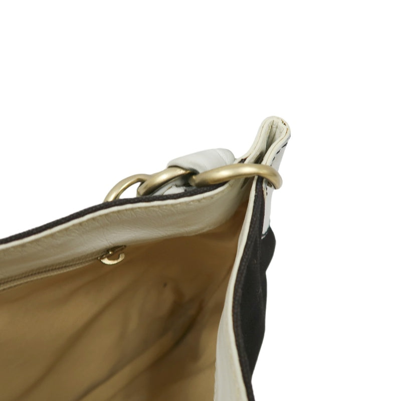 CHANEL Shoulder Bag, Canvas, Black, White, Silver Hardware, Black Canvas Logo Underarm Bag