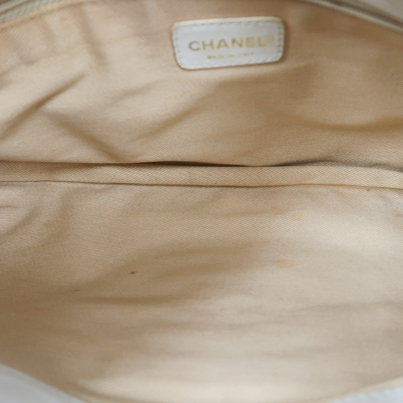 CHANEL Shoulder Bag, Canvas, Black, White, Silver Hardware, Black Canvas Logo Underarm Bag