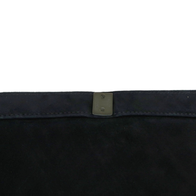 CHANEL Wild Stitch Flap Shoulder Bag Suede Black Silver Hardware