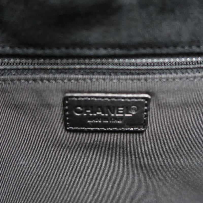 CHANEL Wild Stitch Flap Shoulder Bag Suede Black Silver Hardware