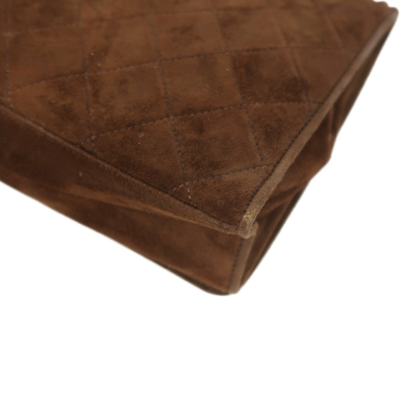 CHANEL Coco Mark Chain Shoulder Bag Brown Suede with Gold Hardware, Includes Guarantee Card