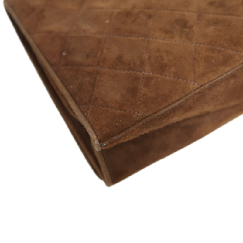 CHANEL Coco Mark Chain Shoulder Bag Brown Suede with Gold Hardware, Includes Guarantee Card