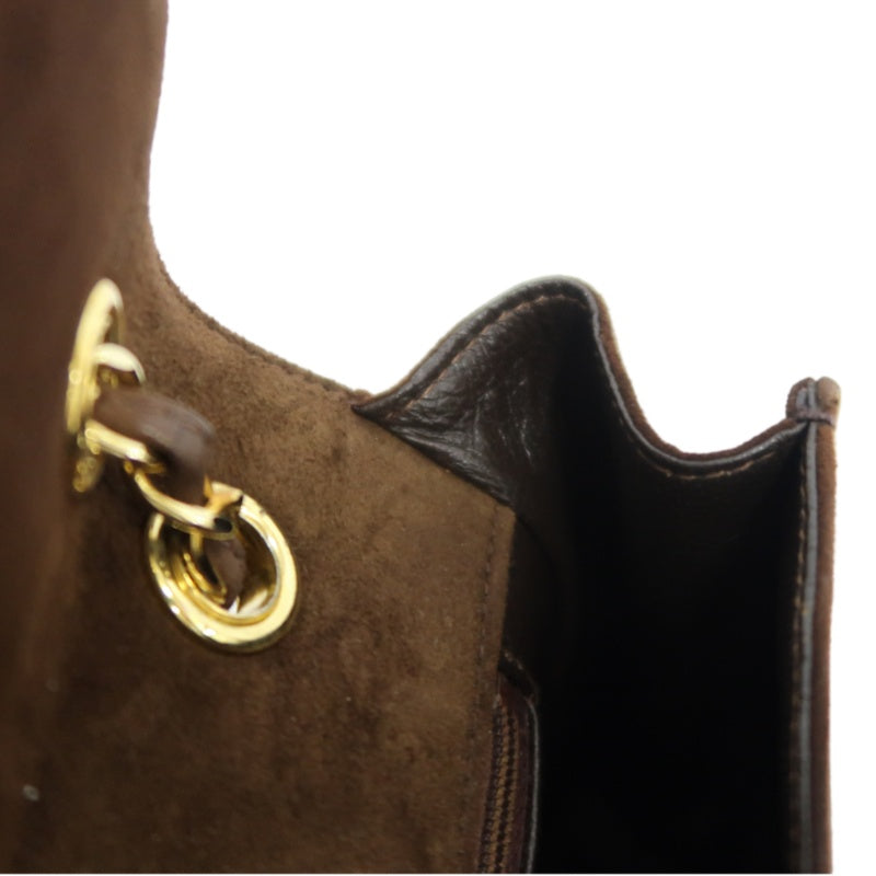CHANEL Coco Mark Chain Shoulder Bag Brown Suede with Gold Hardware, Includes Guarantee Card