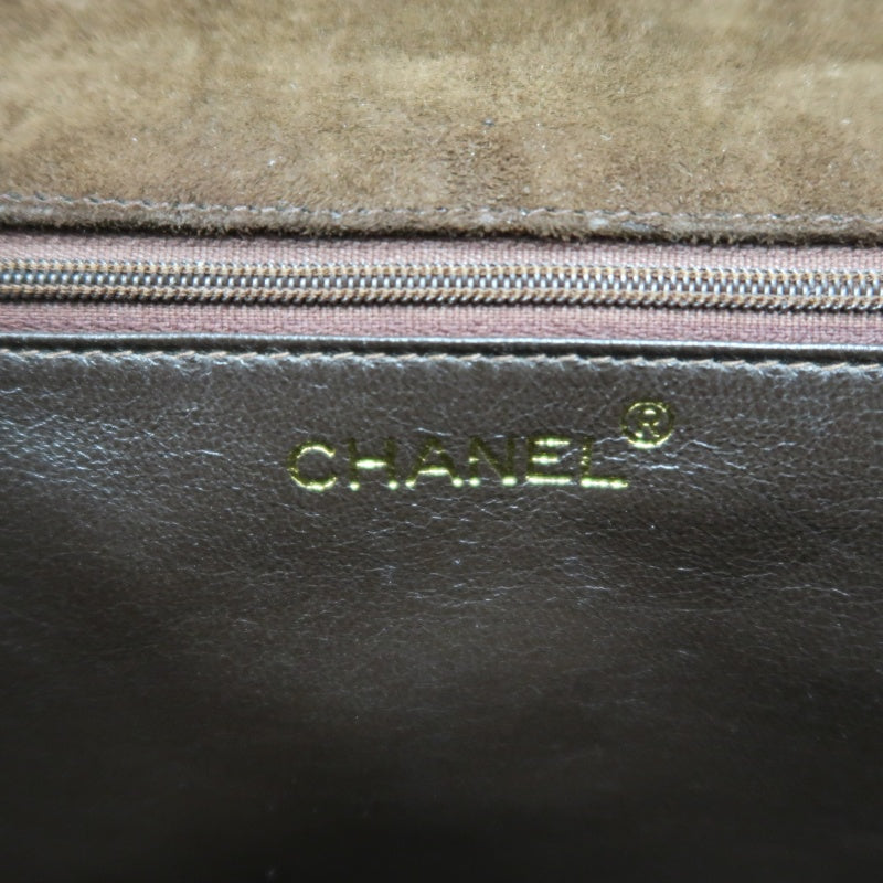 CHANEL Coco Mark Chain Shoulder Bag Brown Suede with Gold Hardware, Includes Guarantee Card
