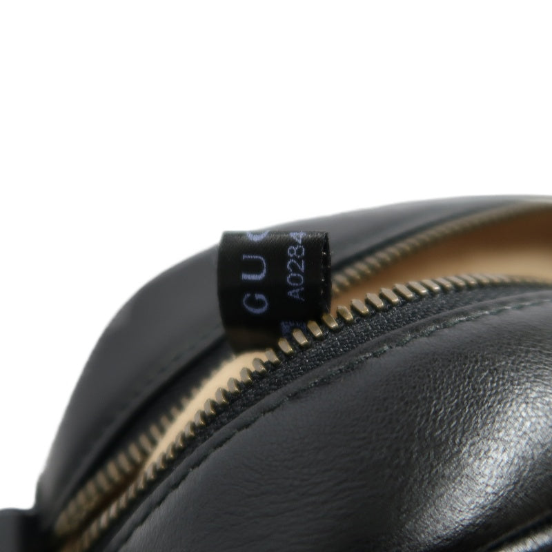 GUCCI GG Marmont Shoulder Bag, Black Leather with Gold Hardware