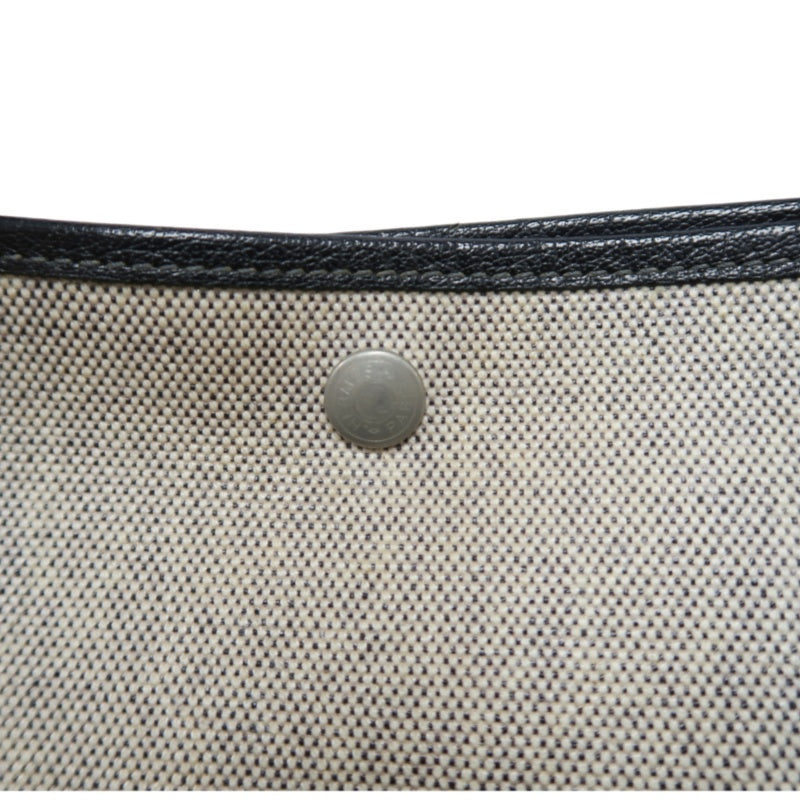 HERMES Garden Party PM Tote Handbag Canvas Beige