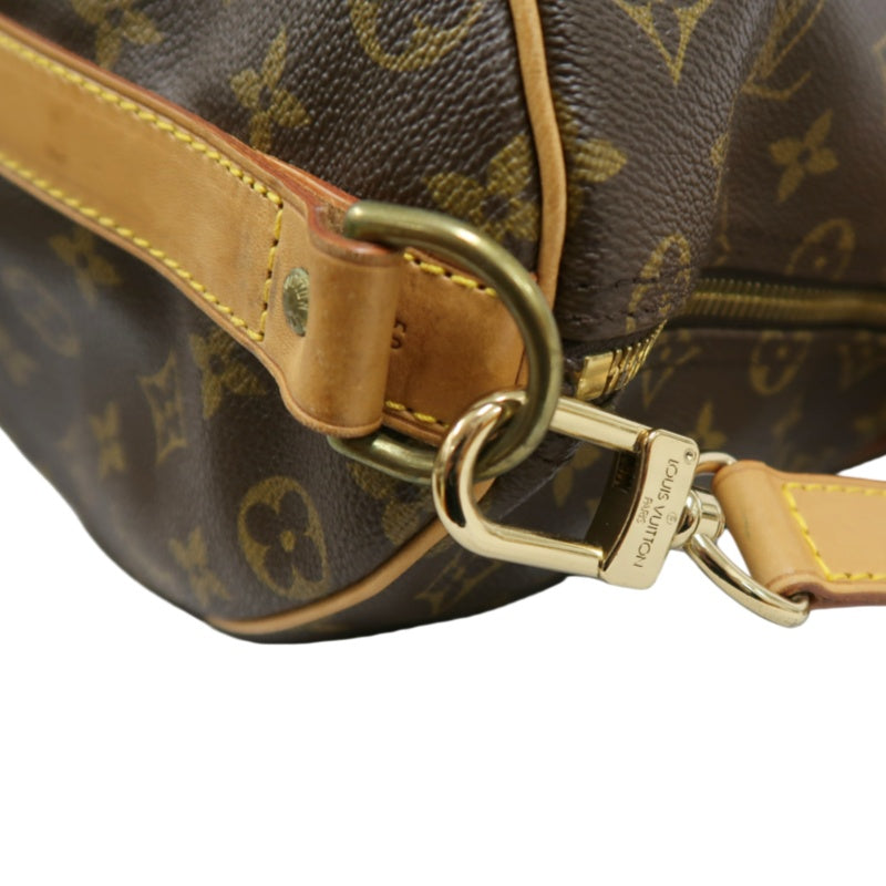 LOUIS VUITTON Monogram Keepall Bandoulière 50 Boston Travel Bag Pvc Brown With Shoulder Strap, Name Tag And Lock