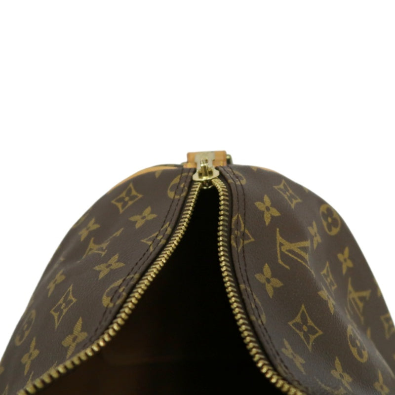 LOUIS VUITTON Monogram Keepall Bandoulière 50 Boston Travel Bag Pvc Brown With Shoulder Strap, Name Tag And Lock