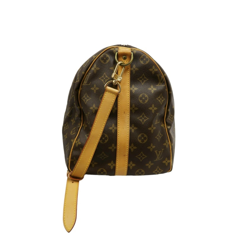 LOUIS VUITTON Monogram Keepall Bandoulière 50 Boston Travel Bag Pvc Brown With Shoulder Strap, Name Tag And Lock