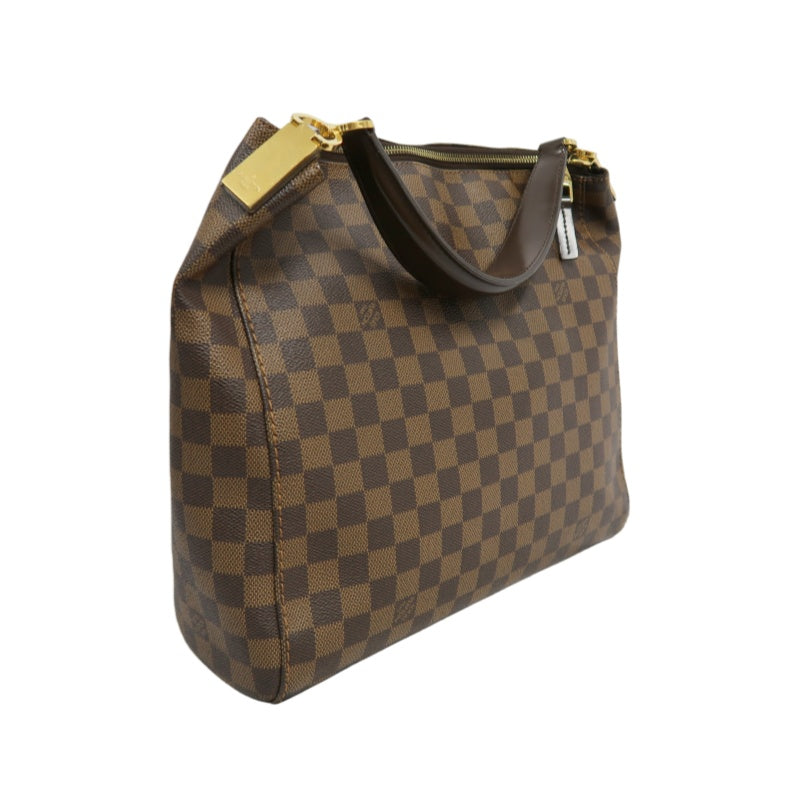 LOUIS VUITTON Damier Portobello Tote Bag PVC Brown Gold Hardware