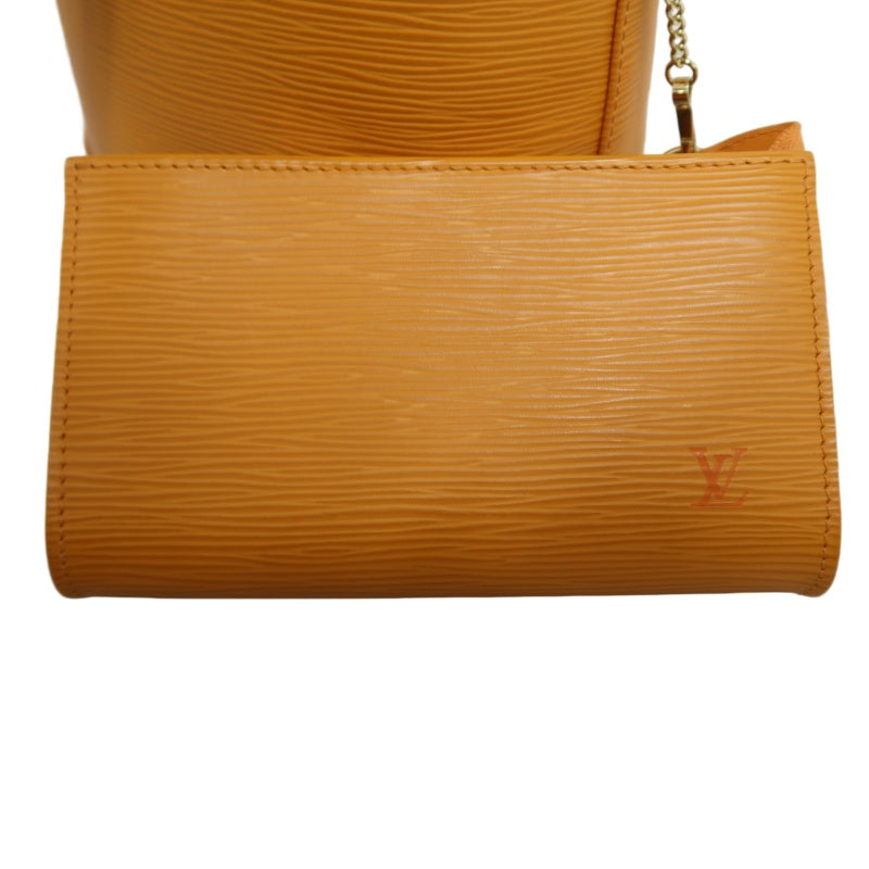 LOUIS VUITTON Bucket PM Epi Leather Handbag Yellow with Pouch