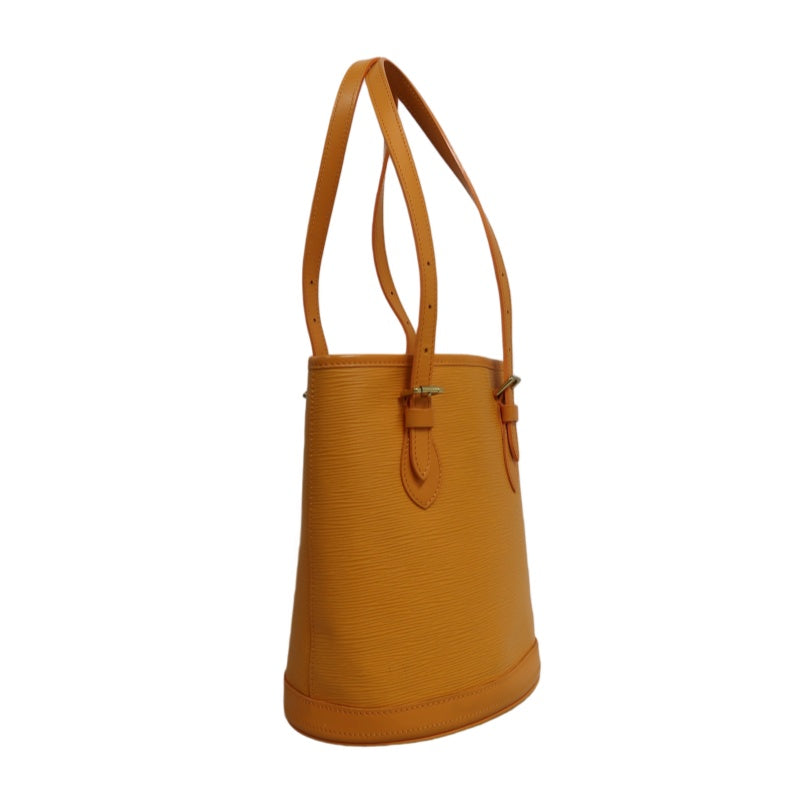 LOUIS VUITTON Bucket PM Epi Leather Handbag Yellow with Pouch