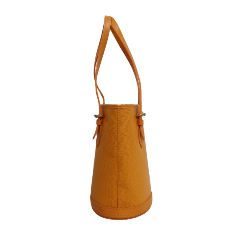 LOUIS VUITTON Bucket PM Epi Leather Handbag Yellow with Pouch