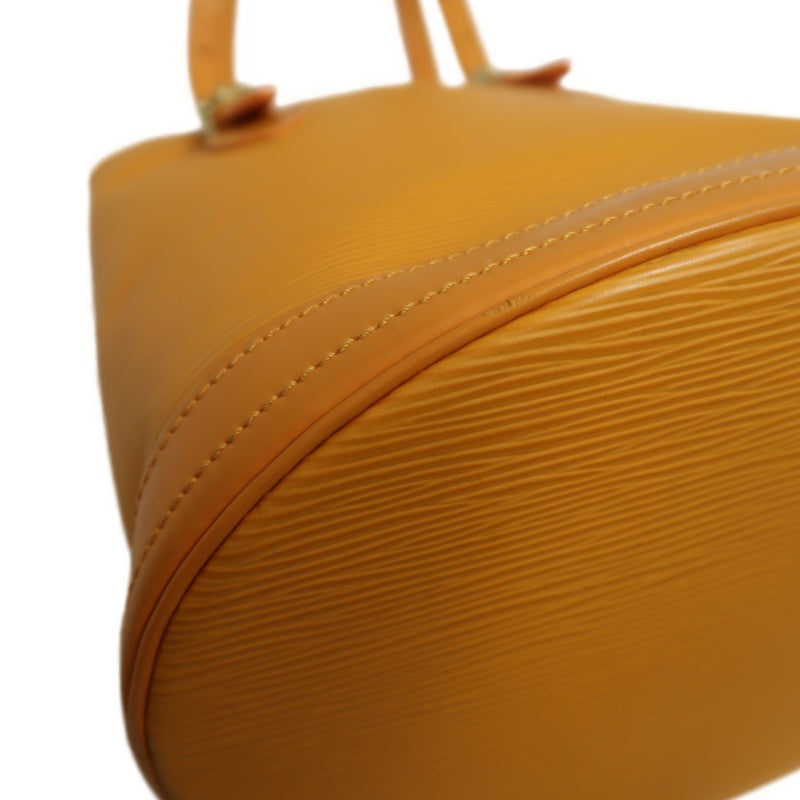 LOUIS VUITTON Bucket PM Epi Leather Handbag Yellow with Pouch