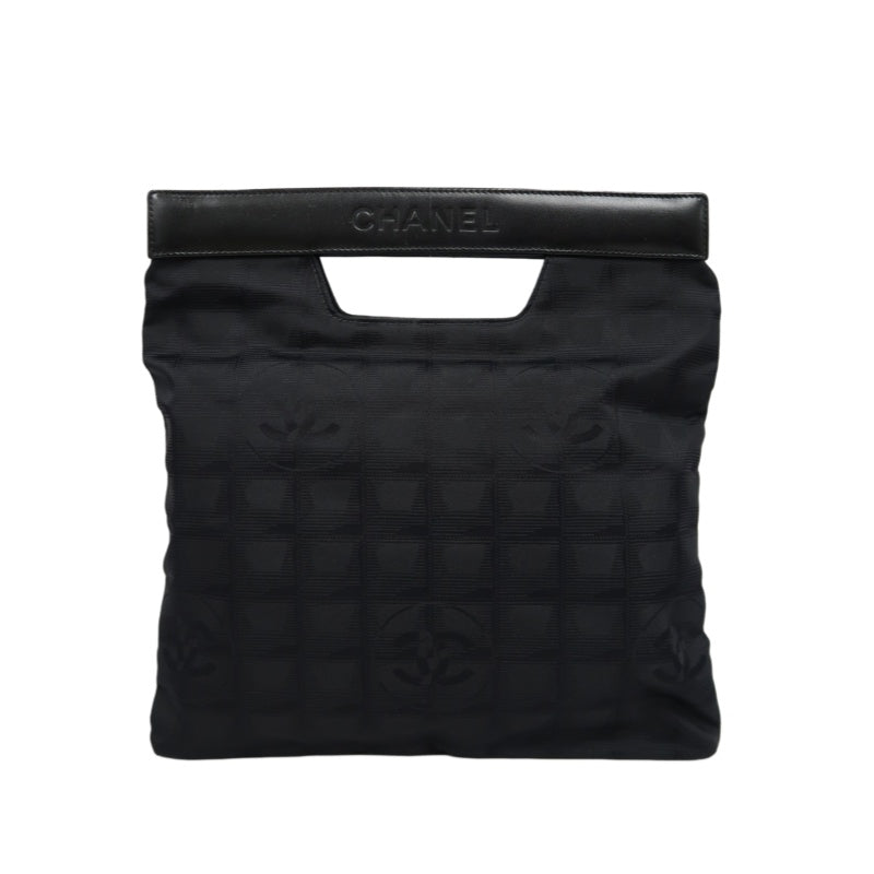 CHANEL New Travel Line Tote Handbag Nylon Black