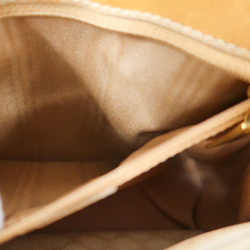 CELINE Macadam Handbag, Beige Canvas Calfskin