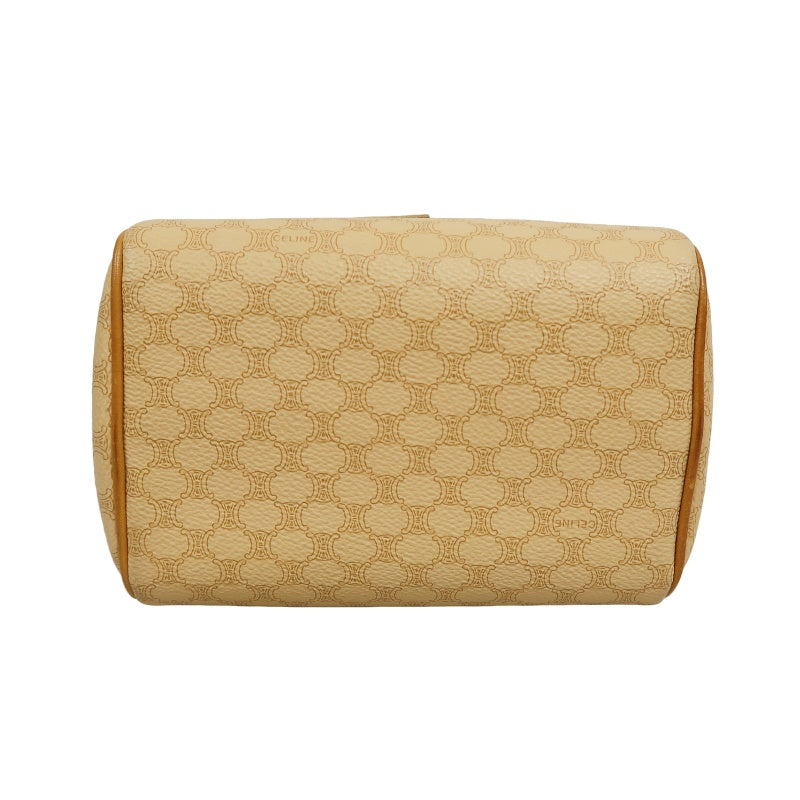 CELINE Macadam Handbag, Beige Canvas Calfskin