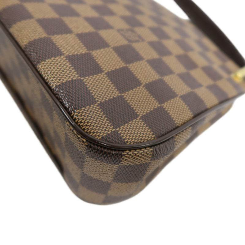 LOUIS VUITTON Vernis Damier Ebene Brown Handbag Gold Hardware LV Damier PVC Underarm Bag