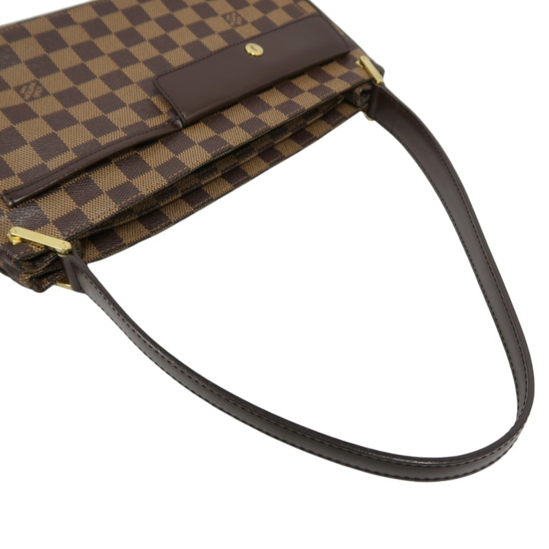 LOUIS VUITTON Vernis Damier Ebene Brown Handbag Gold Hardware LV Damier PVC Underarm Bag